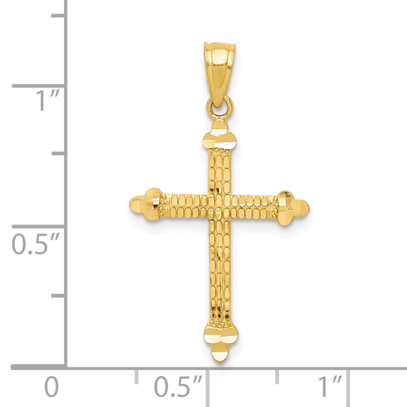 10k Budded Cross Pendant - Picture 4 of 4